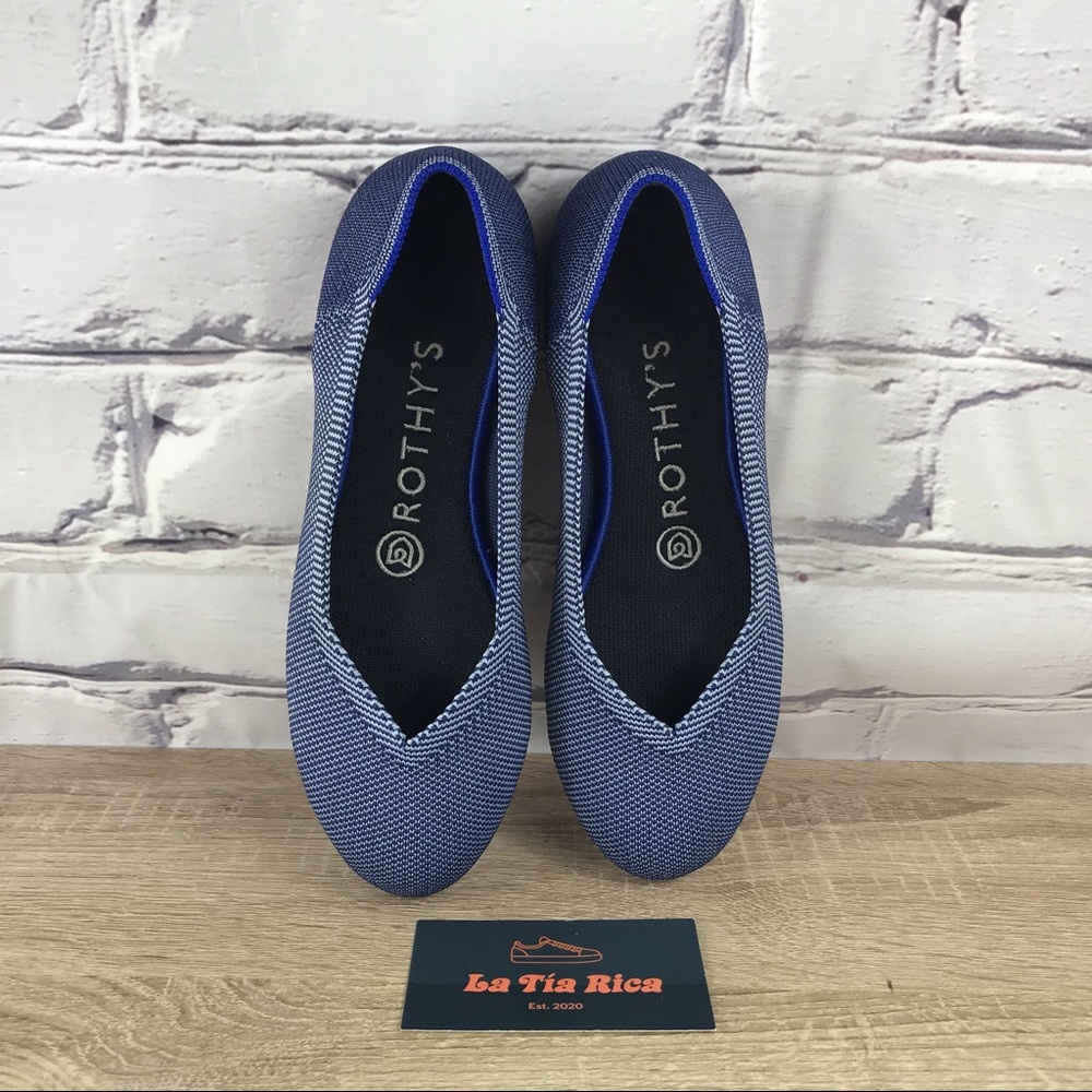 Rothy’s The Flat Cobalt Blue Birdseye Round Toe